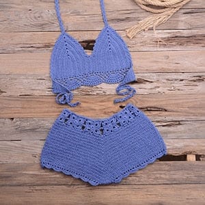 Sweet Knitted Crochet Swimsuit - AMOROUSDRESS