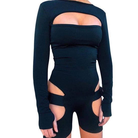Racy Hollow Out Romper - AMOROUSDRESS