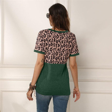 Leopard Knot Tie Shirt - AMOROUSDRESS