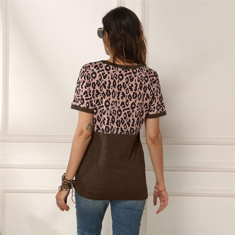 Leopard Knot Tie Shirt - AMOROUSDRESS