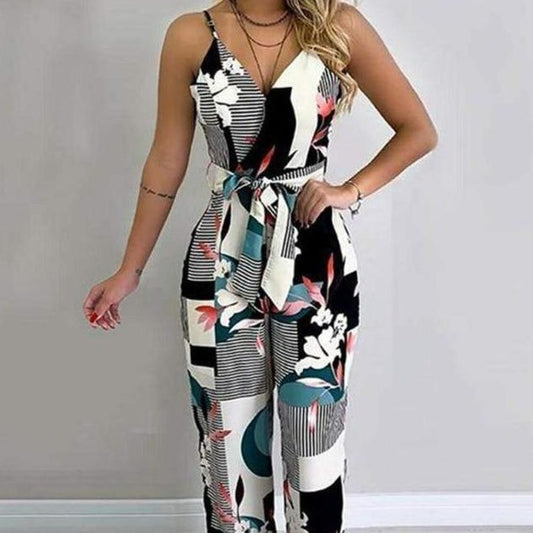 Lovely Loose Floral Jumpsuit - AMOROUSDRESS