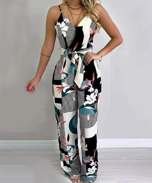 Lovely Loose Floral Jumpsuit - AMOROUSDRESS