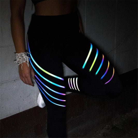 Colorful Reflection Fit Push Up Leggings - AMOROUSDRESS