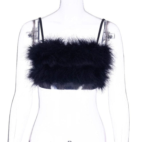 Annie Fur Crop Top - AMOROUSDRESS