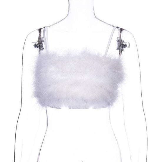 Annie Fur Crop Top - AMOROUSDRESS