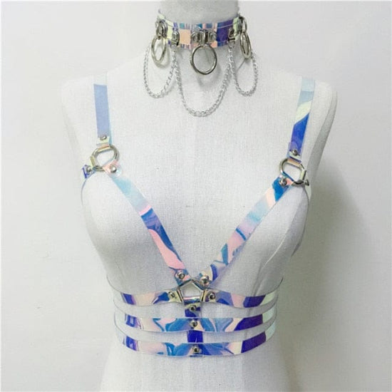 Racy Rave PVC Holographic Set - AMOROUSDRESS