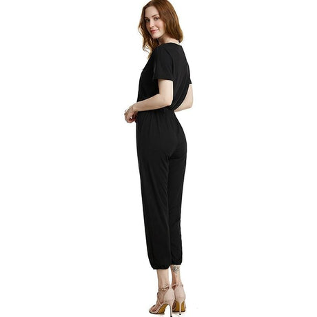 Elegant V-Neck Casual Jumpsuit - AMOROUSDRESS