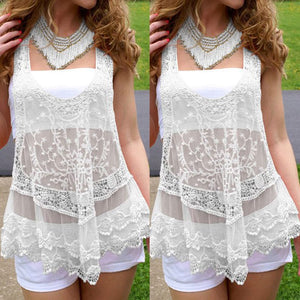 See Through Lace Summer Top - AMOROUSDRESS