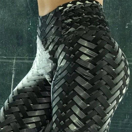 Weaving Print Fitness Leggings - AMOROUSDRESS