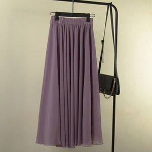 3 Layer Chiffon Long Skirt - AMOROUSDRESS