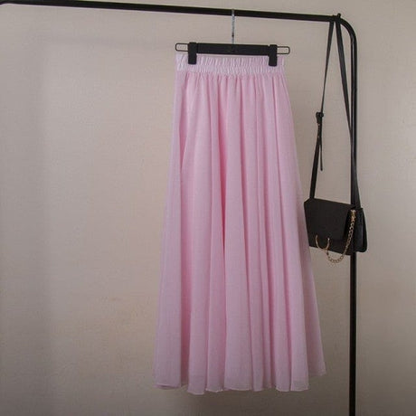 3 Layer Chiffon Long Skirt - AMOROUSDRESS