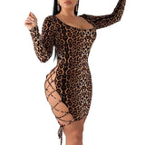 Backless Leopard Mini Dress - AMOROUSDRESS