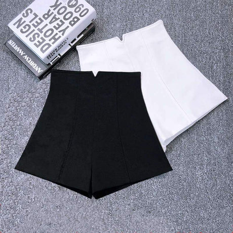 Elegant High Waist Stretch Suit Shorts - AMOROUSDRESS