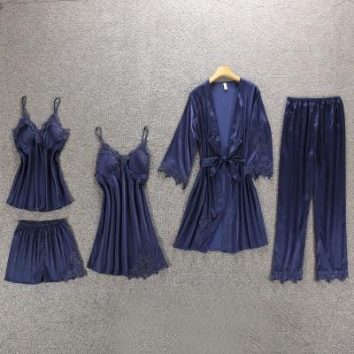 Silk Floral Lace Sleepwear Sets - AMOROUSDRESS