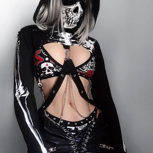 Skeleton Hottie Sweatshirt Set - AMOROUSDRESS