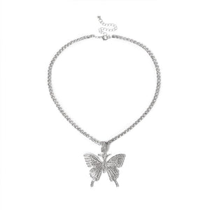 Butterfly Crystal Choker Necklace - AMOROUSDRESS