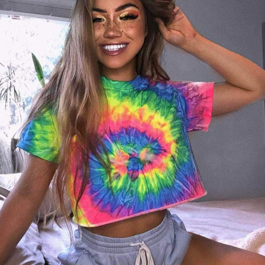 Rashie Tie Dye Crop Top - AMOROUSDRESS