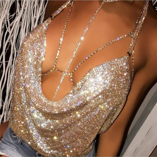 Elegant Sequined Sexy Club Top - AMOROUSDRESS