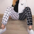 Multicolor Plaid Streetwear Pants - AMOROUSDRESS