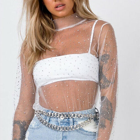 Vanity Lace Mesh T Shirt - AMOROUSDRESS