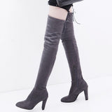 Sexy Zip Plush Thigh High Boots - AMOROUSDRESS