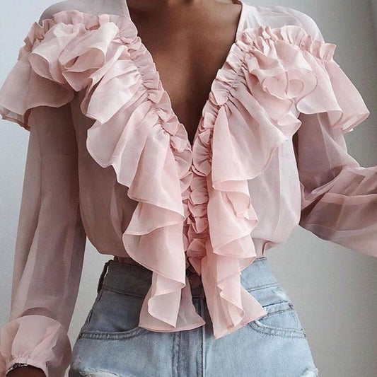 Loose Long-Sleeve Fairy Blouse - AMOROUSDRESS