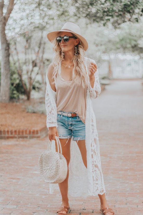 Bohemian Flare Sleeve Swimsuit Cover Up - AMOROUSDRESS