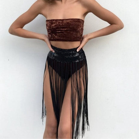 Tassel Fringe Midi Skirt - AMOROUSDRESS