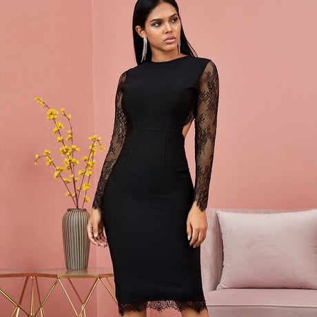 Lisa Lace Evening Dress - AMOROUSDRESS