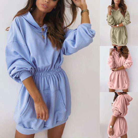 Jasmine Pocket Hoodie Dress - AMOROUSDRESS