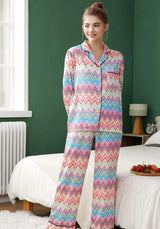 Colorful Silk Sleepwear Set - AMOROUSDRESS