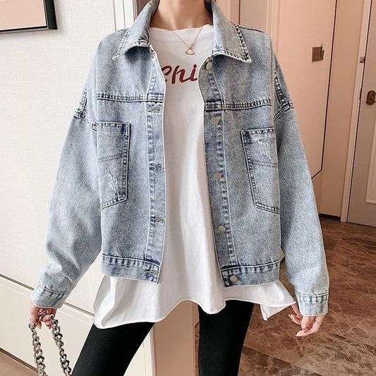 Retro Chic Denim Jacket - AMOROUSDRESS