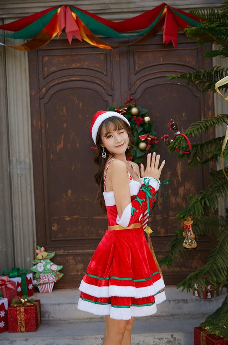 Sweet Miss Claus Dress Set - AMOROUSDRESS