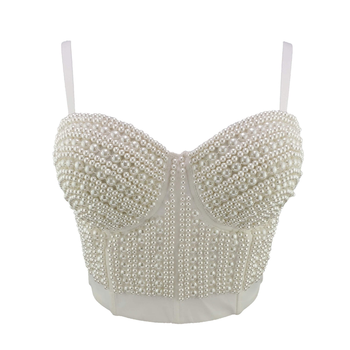 Pearly Bustier Cropped Top - AMOROUSDRESS