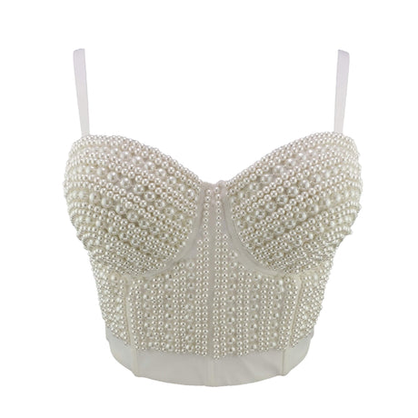 Pearly Bustier Cropped Top - AMOROUSDRESS