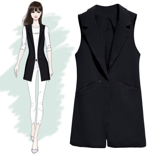 Formal Long Coat Vest - AMOROUSDRESS