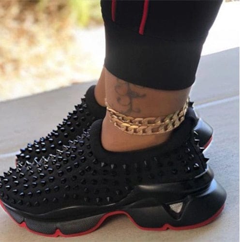 Vulcanized Rivet Platform Shoes - AMOROUSDRESS