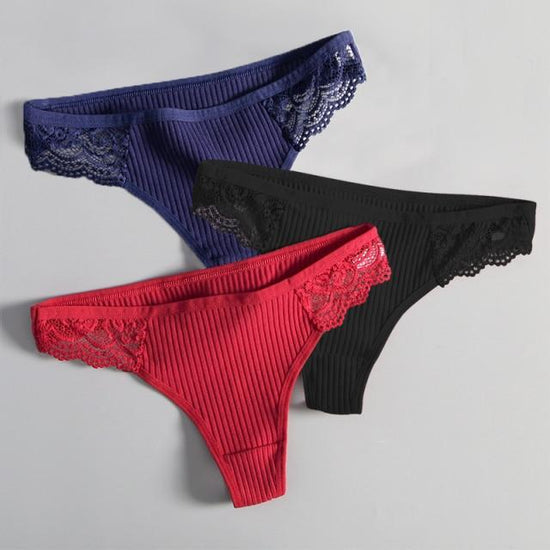 Lila Lace Panties (3 Pcs) - AMOROUSDRESS