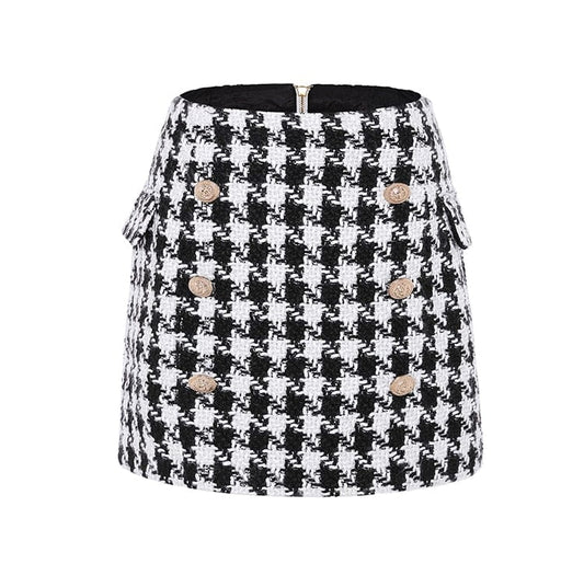 Tweed Wool Mini Skirt - AMOROUSDRESS