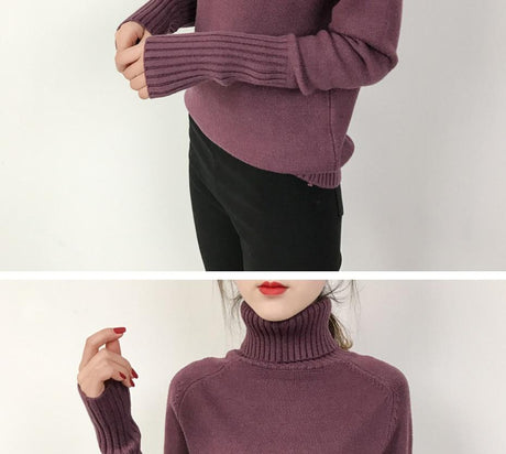 Darling Cashmere Turtleneck Sweater - AMOROUSDRESS