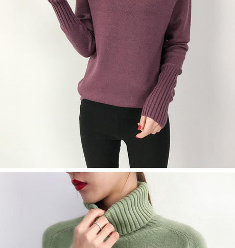 Darling Cashmere Turtleneck Sweater - AMOROUSDRESS