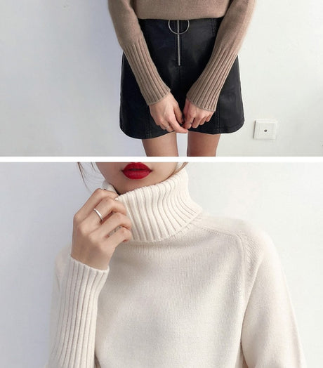 Darling Cashmere Turtleneck Sweater - AMOROUSDRESS