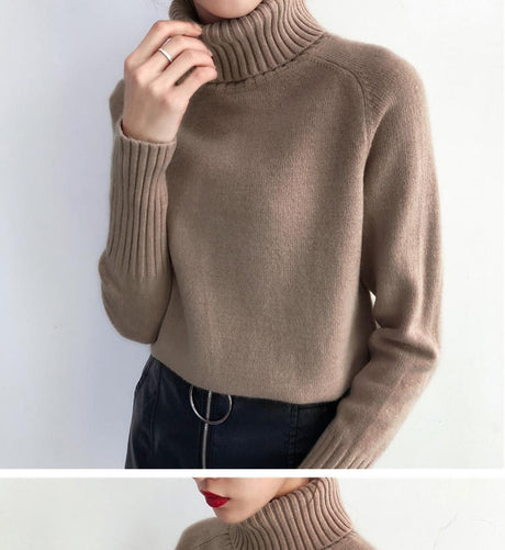 Darling Cashmere Turtleneck Sweater - AMOROUSDRESS