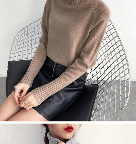 Darling Cashmere Turtleneck Sweater - AMOROUSDRESS