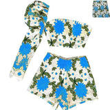 England Style Floral Top & Shorts Set - AMOROUSDRESS