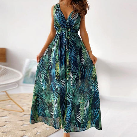 Stylish Floral Long Dress - AMOROUSDRESS