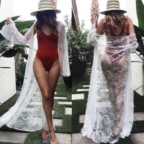 Sexy Lace Kimono Robe - AMOROUSDRESS