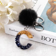 Pompom Glitter Letter Keychain - AMOROUSDRESS