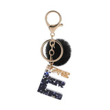 Pompom Glitter Letter Keychain - AMOROUSDRESS