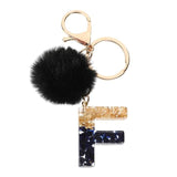 Pompom Glitter Letter Keychain - AMOROUSDRESS